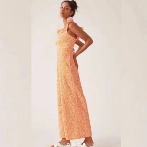 Anthropologie Hutch Jumpsuit Matchsticks Ruffle Jumpsuit Medium Petite - Picture 4 of 9